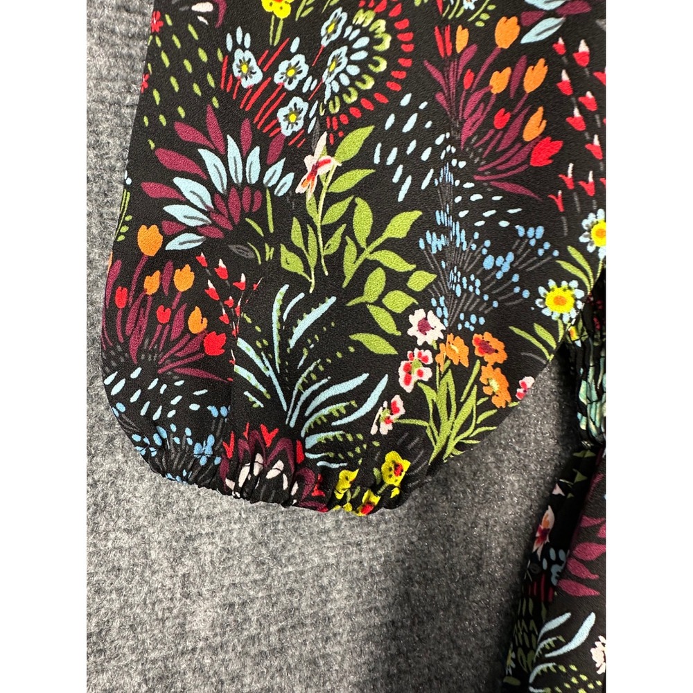 Baltic Born Lena Tiered Midi Dress Floral Black XS Cottagecore Wedding Guest - Picture 6 of 13